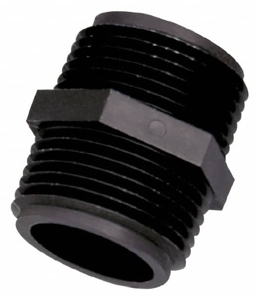 Green Leaf - 2" Polypropylene Plastic Pipe Hex Nipple - MIPT x MIPT End Connections - Exact Tooling