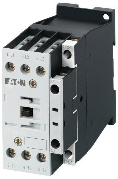 Eaton Cutler-Hammer - 3 Pole, 24 Coil VAC, 18 Amp, Nonreversible Open Enclosure IEC Contactor - 1 Phase hp: 2 at 115 V, 2 at 200 V, 3 at 230 V, 3 Phase hp: 10 at 460 V, 15 at 575 V, 5 at 200 V, 5 at 230 V, 18 Amp Inductive Load Rating Listed - Exact Tooling