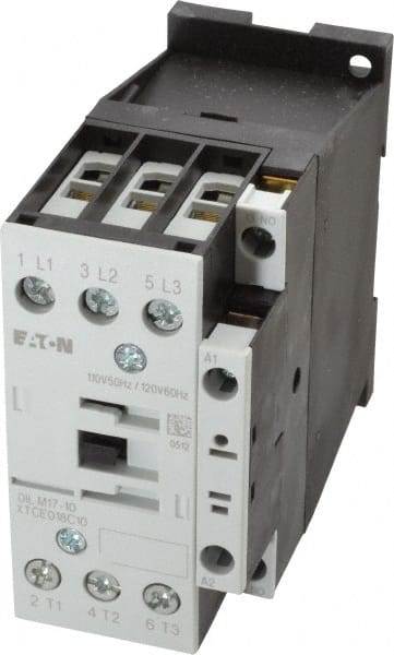 Eaton Cutler-Hammer - 3 Pole, 110 Coil VAC at 50 Hz and 120 Coil VAC at 60 Hz, 40 Amp, Nonreversible Open Enclosure IEC Contactor - Exact Tooling