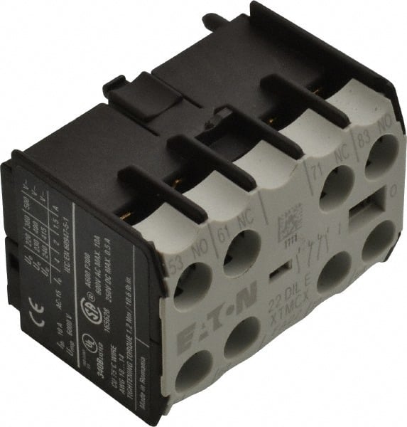 Eaton Cutler-Hammer - 6 to 9 Amp, Contactor Front Mount Auxiliary Contact - For Use with Miniature Contactor and XTRM Miniature Control Relay - Exact Tooling