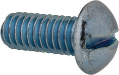 Value Collection - 5/16-18 UNC, 3/4" Length Under Head Slotted Drive Machine Screw - Round Head, Grade 2 Steel, Zinc-Plated Finish, Without Washer - Exact Tooling