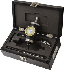 Fowler - 9 Piece, 0mm to 300mm Measuring Range, 42.5mm Dial Diam, 0-50 Dial Reading, White & Yellow Dial Test Indicator Kit - 0.01mm Dial Graduation - Exact Tooling