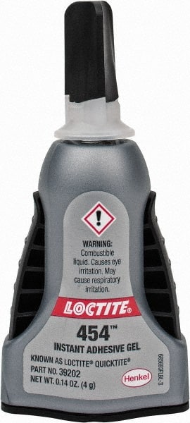 Loctite - 0.14 oz Bottle Clear Instant Adhesive - Series QuickTite, 5 to 30 sec Working Time, 24 hr Full Cure Time, Bonds to Metal & Plastic - Exact Tooling