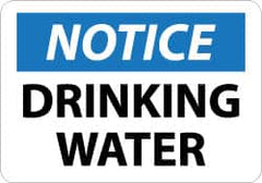 NMC - "Notice - Drinking Water", 10" Long x 14" Wide, Aluminum Safety Sign - Rectangle, 0.04" Thick, Use for Security & Admittance - Exact Tooling