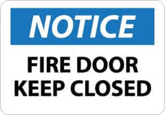 NMC - Notice - Fire Door - Keep Closed, Plastic Fire and Exit Sign - 14" Wide x 10" High - Exact Tooling