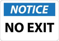 NMC - Notice - No Exit, Plastic Exit Sign - 14" Wide x 10" High - Exact Tooling