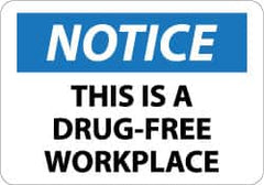 NMC - "Notice - This Is a Drug-Free Workplace", 10" Long x 14" Wide, Rigid Plastic Safety Sign - Rectangle, 0.05" Thick, Use for Security & Admittance - Exact Tooling