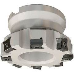 Iscar - 63mm Cut Diam, 22mm Arbor Hole, 3mm Max Depth of Cut, 86° Indexable Chamfer & Angle Face Mill - 8 Inserts, LN.. 1106 Insert, Right Hand Cut, 8 Flutes, Series TangMill - Exact Tooling