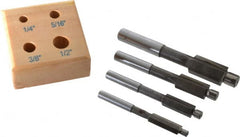 Value Collection - 1/4 to 1/2" Fillister Head Screw Compatible, High Speed Steel, Solid Pilot Counterbore Set - Exact Tooling