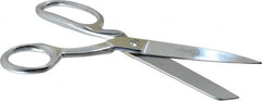 Clauss - 3-1/2" LOC, 8" OAL Chrome Plated Standard Shears - Right Hand, Chrome Plated Offset Handle, For General Purpose Use - Exact Tooling