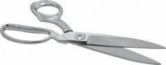 Clauss - 4-1/2" LOC, 10" OAL Chrome Plated Standard Shears - Right Hand, Chrome Plated Offset Handle, For General Purpose Use - Exact Tooling