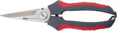 Clauss - 2-1/2" Length of Cut, Straight Pattern Multi-Purpose Snip - 8" OAL, Comfort Grip Handle - Exact Tooling
