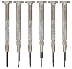 Moody Tools - 6 Piece Slotted Screwdriver Set - Blade Sizes: Width 0.025, 0.04, 0.055, 0.07, 0.08 & 0.1 - Exact Tooling