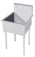 Advance Tabco - 24" Long x 21" Wide Inside, 1 Compartment, Stainless Steel Stainless Steel Mop Sink-Free Standing - 18 Gauge, 24" Long x 24-1/2" Wide x 27" High Outside, 8" Deep - Exact Tooling
