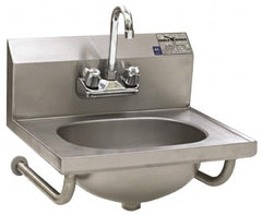 Eagle MHC - 13-1/2" Long x 9-3/4" Wide Inside, 1 Compartment, Stainless Steel Stainless Steel Hand Sink-Tubular Wall Mounted - 20 Gauge, 18-7/8" Long x 14-3/4" Wide x 14-1/4" High Outside, 6-3/4" Deep - Exact Tooling