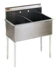 Eagle MHC - 48" Long x 24" Wide Inside, 2 Compartment, Stainless Steel Stainless Steel Scullery Sink - 16 Gauge, 51" Long x 27-1/2" Wide x 42" High Outside, 14" Deep - Exact Tooling