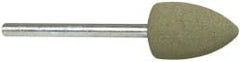 Cratex - 1/2" Max Diam x 3/4" Thick, Shape Code B42, Rubberized Point - Fine Grade, Aluminum Oxide, Mounted - Exact Tooling