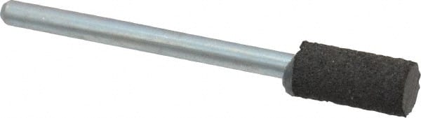 Cratex - 1/4" Max Diam x 1/2" Thick, Shape Code W163, Rubberized Point - Medium Grade, Aluminum Oxide, Mounted - Exact Tooling