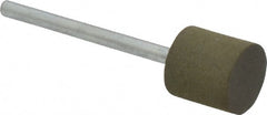 Cratex - 1/2" Max Diam x 1/2" Thick, Shape Code W185, Rubberized Point - Fine Grade, Aluminum Oxide, Mounted - Exact Tooling