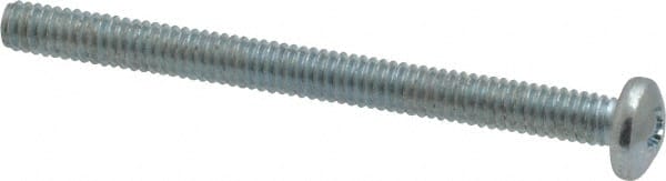 Value Collection - #8-32 UNC, 2" Length Under Head Phillips Drive Machine Screw - Pan Head, Grade 2 Steel, Zinc-Plated Finish, Without Washer - Exact Tooling