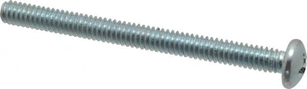Value Collection - 1/4-20 UNC, 3" Length Under Head Phillips Drive Machine Screw - Pan Head, Grade 2 Steel, Zinc-Plated Finish, Without Washer - Exact Tooling