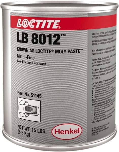 Loctite - 15 Lb Can General Purpose Anti-Seize Lubricant - Molybdenum Disulfide, 750°F, Black - Exact Tooling