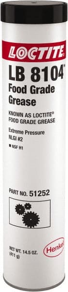 Loctite - 14.5 oz Cartridge Aluminum Complex Extreme Pressure Grease - White, Food Grade & Extreme Pressure, 450°F Max Temp, - Exact Tooling