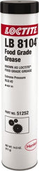 Loctite - 14.5 oz Cartridge Aluminum Complex Extreme Pressure Grease - White, Food Grade & Extreme Pressure, 450°F Max Temp, - Exact Tooling