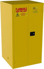 Jamco - 2 Door, 2 Shelf, Yellow Steel Standard Safety Cabinet for Flammable and Combustible Liquids - 65" High x 34" Wide x 34" Deep, Manual Closing Door, 3 Point Key Lock, 60 Gal Capacity - Exact Tooling