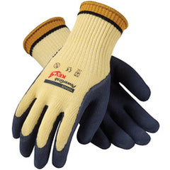 09-K1444/S Gloves w/Kevlar Brand - PowerGrab KEV4 - Yellow 10G Kevlar Shell - Latex MicroFinish Grip - A3-Pair - Exact Tooling