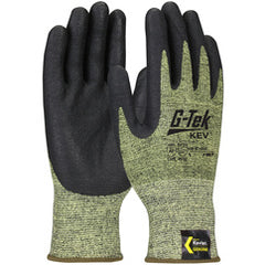 09-K1600/XXL Gloves w/Kevlar Brand - G-Tek KEV - Kevlar Engineered Yarn - Yel/Blk 13 Gauge - Nitrile Foam - A7 - Exact Tooling