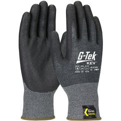 09-K1630/XXL Gloves w/Kevlar Brand - G-Tek KEV - Kevlar Engineered Yarn - Gray 13 Gauge - Nitrile Foam - ANSI A4 - Exact Tooling