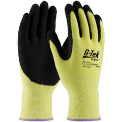 09-K1660/M Gloves w/Kevlar Brand - G-Tek KEV - Yellow 13G Kevlar Shell - Nitrile MicroSurface Grip - A2 - Exact Tooling