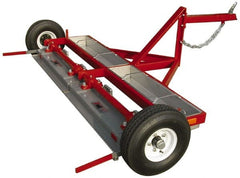 Made in USA - 96" Long Tow-Behind Magnetic Sweeper with Wheels - 12" Wide x 4-1/2" High, 8" Wheel Diam, 2" Clearance - Exact Tooling