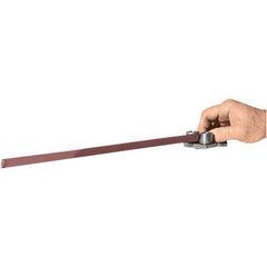 Dynabrade - 3/8" Wide Contact Wheel Assembly Arm - For Tubing Deburring, 34" Belt Length x 1/2" Belt Width, Crowned, Rubber, 70" Contact Wheel Diam - Exact Tooling