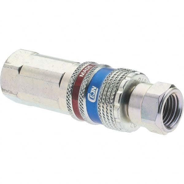 Dynabrade - 2 Piece 1/4" Body 1/4 NPT 150 psi Brass/Steel Industrial Pneumatic Coupling Plug Set - Exact Tooling