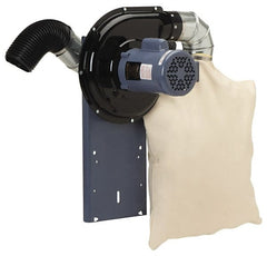 Baldor - 115 Volt Pedestal Mount Dust Collector - 1" Deep x 8" High, 3" Connection Diam, 440 CFM Air Flow - Exact Tooling
