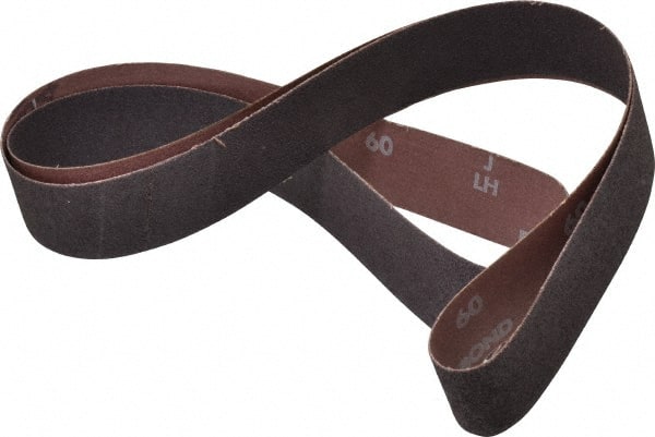 Norton - 1-1/2" Wide x 60" OAL, 60 Grit, Aluminum Oxide Abrasive Belt - Aluminum Oxide, Medium, Coated, X Weighted Cloth Backing, Series R228 - Exact Tooling