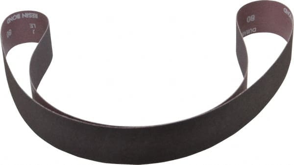 Norton - 2" Wide x 60" OAL, 80 Grit, Aluminum Oxide Abrasive Belt - Aluminum Oxide, Medium, Coated, X Weighted Cloth Backing, Series R228 - Exact Tooling