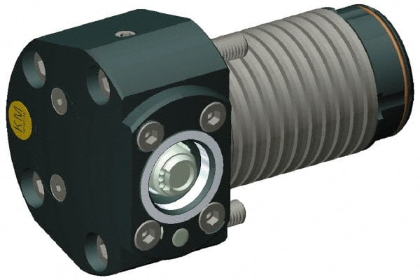 Kennametal - Neutral Cut, KM63 Modular Connection, Spring Pack Lathe Modular Clamping Unit - 85.01mm Square Shank Diam, 9.218" OAL, Through Coolant, Series NACA-DS Axial Disc Spring Unit - Exact Tooling