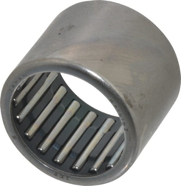 IKO - 1" Bore Diam, 5,600 Lb. Dynamic Capacity, 1 x 1-1/4 x 1", Caged, Open End, Shell Needle Roller Bearing - 1-1/4" Outside Diam, 1" Wide - Exact Tooling