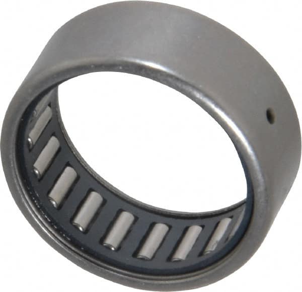 IKO - 1" Bore Diam, 2,850 Lb. Dynamic Capacity, 1 x 1-1/4 x 1/2", Caged, Open End, Shell Needle Roller Bearing - 1-1/4" Outside Diam, 1/2" Wide - Exact Tooling