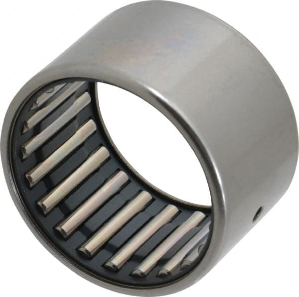 IKO - 1-5/8" Bore Diam, 11,400 Lb. Dynamic Capacity, 1-5/8 x 2 x 1-1/4", Caged, Open End, Shell Needle Roller Bearing - 2" Outside Diam, 1-1/4" Wide - Exact Tooling