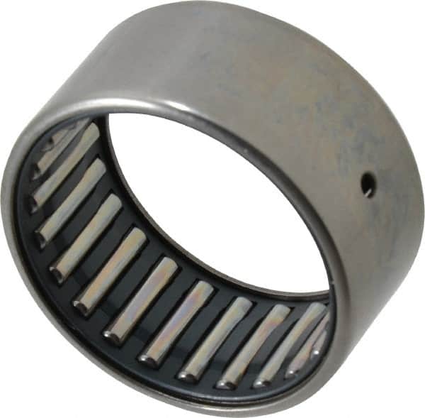IKO - 1-3/4" Bore Diam, 9,300 Lb. Dynamic Capacity, 1-3/4 x 2-1/8 x 1", Caged, Open End, Shell Needle Roller Bearing - 2-1/8" Outside Diam, 1" Wide - Exact Tooling