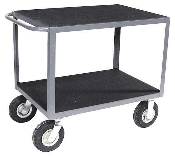 Durham - 1,200 Lb Capacity, 30" Wide x 36" Long x 34" High Instrument Cart - 2 Shelf, Steel, Full Pneumatic Casters - Exact Tooling