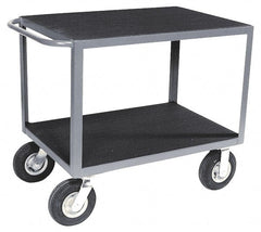 Durham - 1,200 Lb Capacity, 30" Wide x 48" Long x 34" High Instrument Cart - 2 Shelf, Steel, Full Pneumatic Casters - Exact Tooling