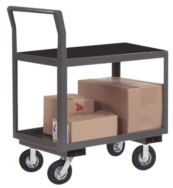 Durham - 1,200 Lb Capacity, 30" Wide x 36" Long x 31" High Instrument Cart - 2 Shelf, Steel, Full Pneumatic Casters - Exact Tooling