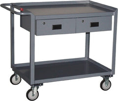 Jamco - 1,200 Lb Capacity, 24" Wide x 36" Long x 34" High Tool Cart - 2 Shelf, Steel, Hard Rubber Casters - Exact Tooling