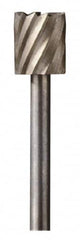 Dremel - 5/16" Cut Diam, 1/8" Shank Diam, Cylinder Head Single Cut Burr - High Speed Steel, Flat End - Exact Tooling