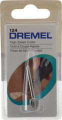 Dremel - 5/16" Cut Diam, 1/8" Shank Diam, Teardrop Head Single Cut Burr - High Speed Steel, Point End - Exact Tooling
